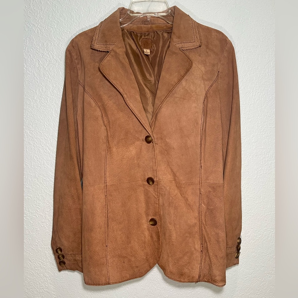 WILSON’S LEATHER Vintage Women’s Tan Suede Blazer Size Large GUC